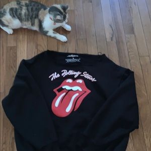 Off the shoulder Rolling Stones Sweatshirt
